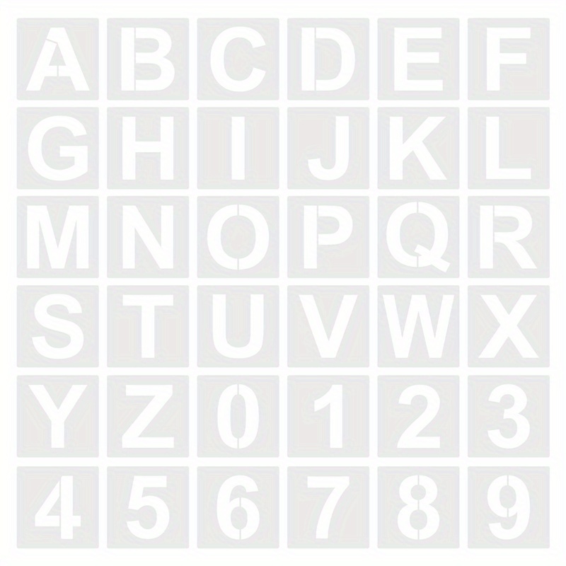 Mossdecal mossdecal 2'' letter stencils and numbers, 36 pcs alphabet art  craft stencils, reusable plastic number templates letter stenc