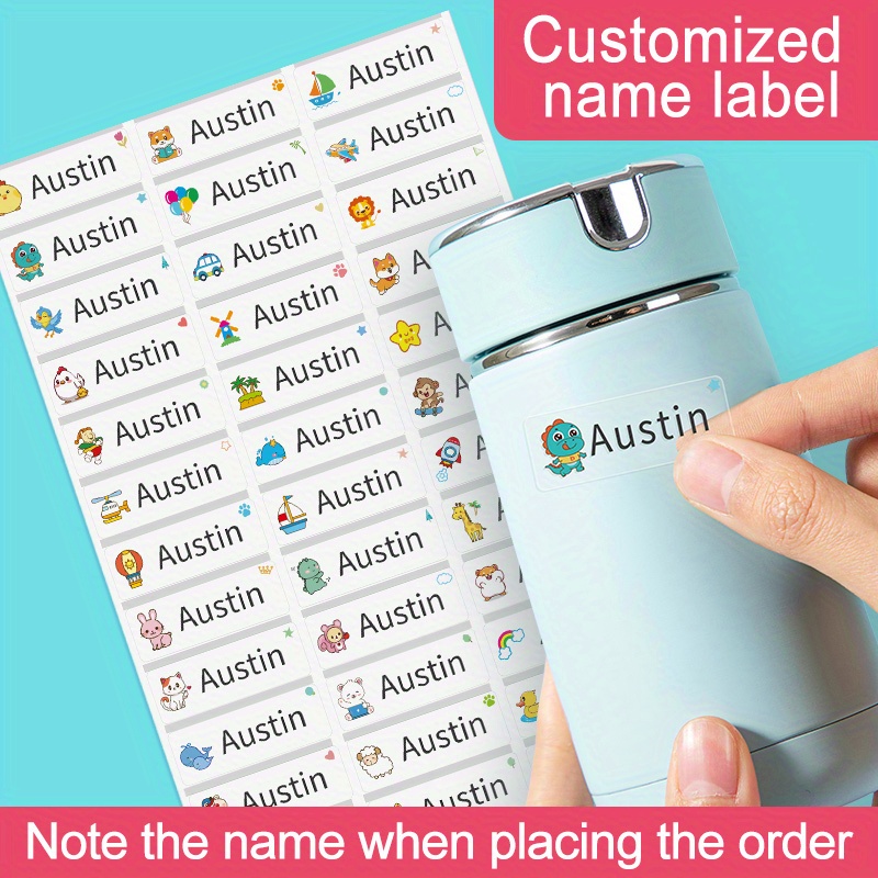 45/90/180pcs Transparent Name Sticker Custom Stickers Waterproof MEDIUM Size 3.4x1.2cm Personalized Label For Schlool Stationery Waterbottle Office Supplies