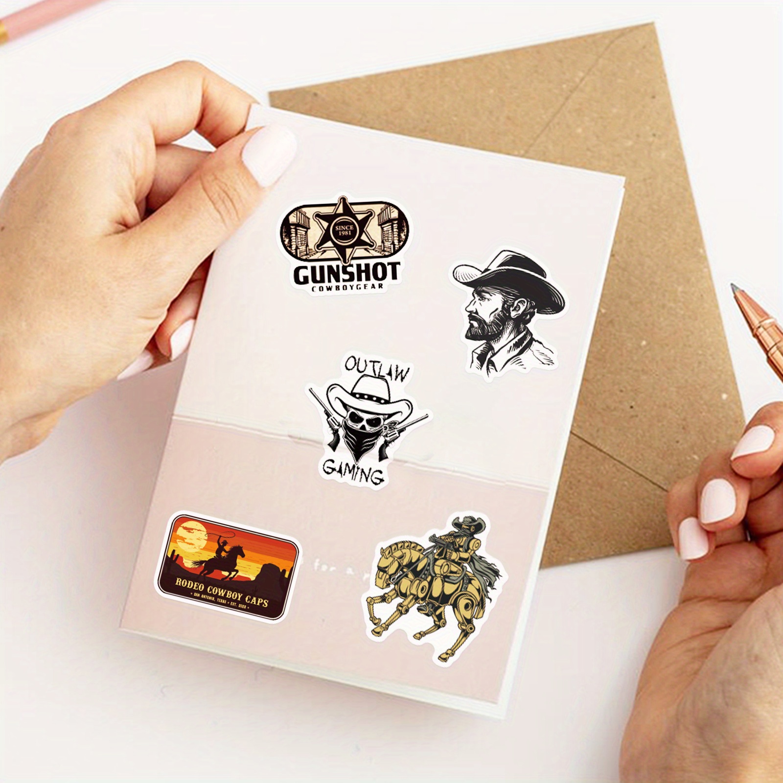 100 Western Elements Series Stickers New Western Cowboy Temu