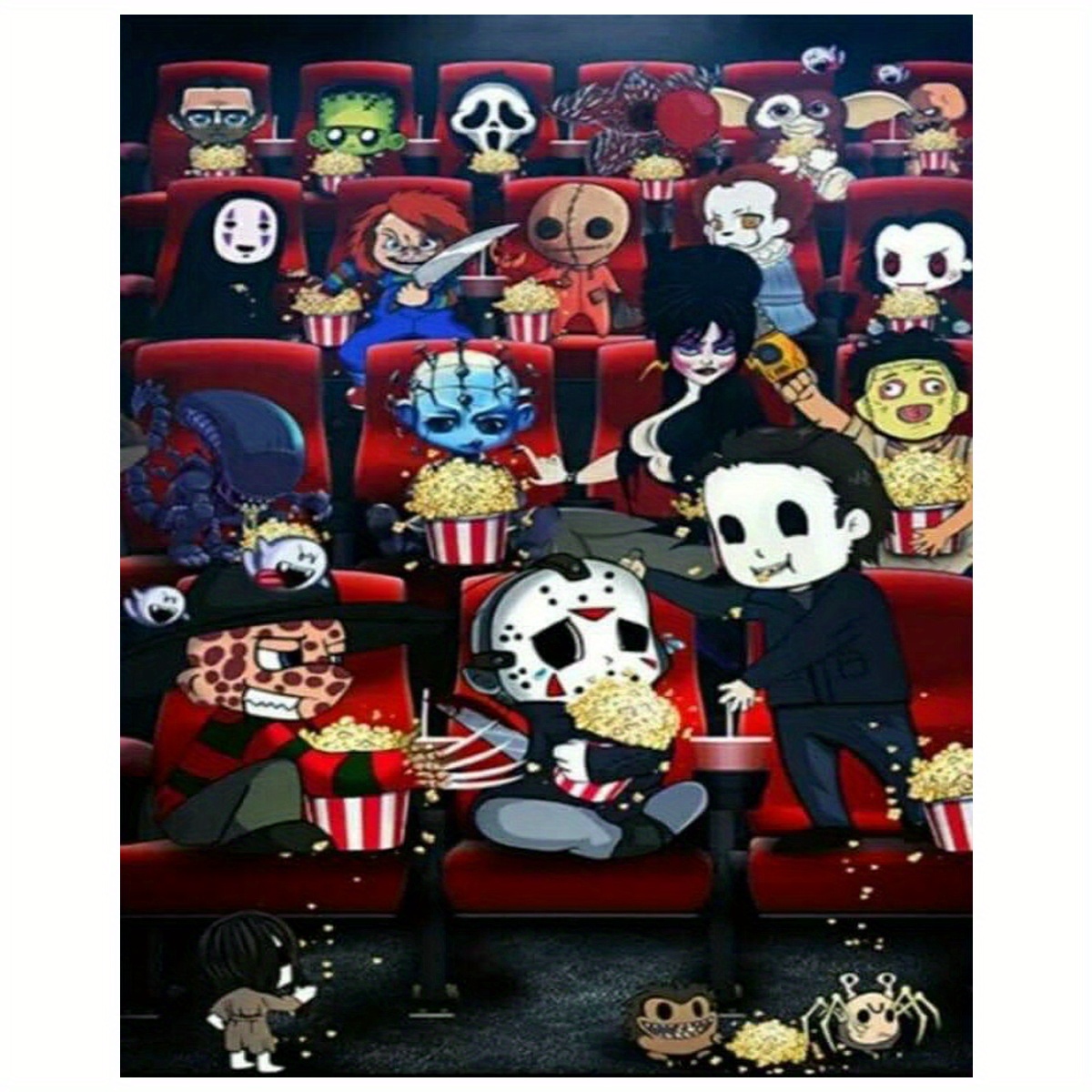 5d Diy Artificial Diamond Painting Cartoon Horror Characters - Temu