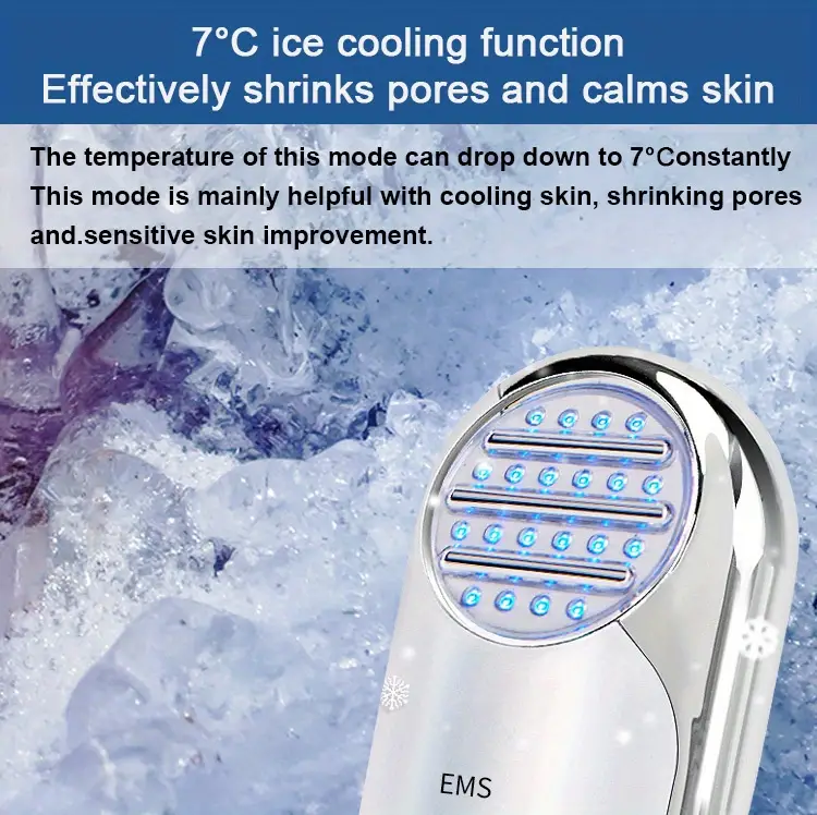 rf facial machine high frequency aging equipment to reduce facial wrinkles skin tightening infrared light red light blue three kinds of photon tender skin remove acne 7 degrees cold quickly activate cells details 3