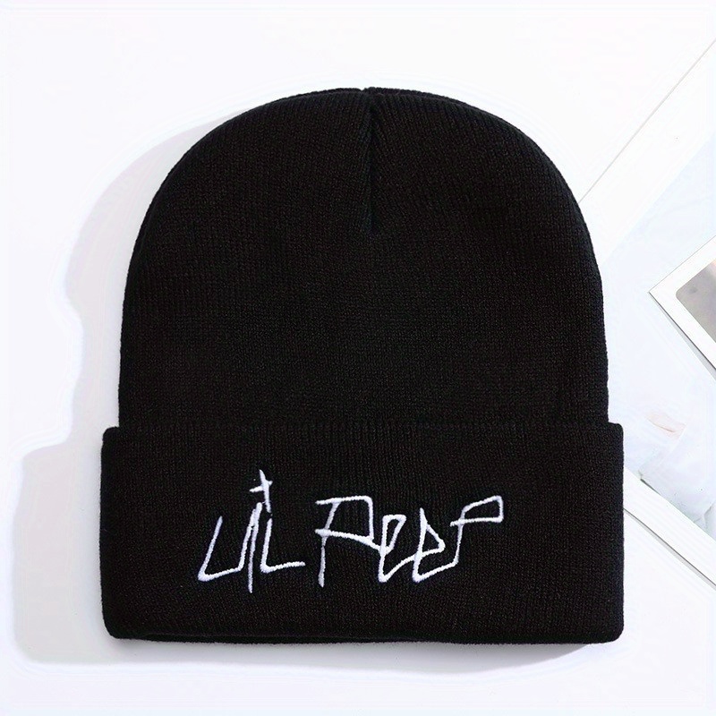 Lil Peep Cartoon Embroidered Warm Beanie Hat