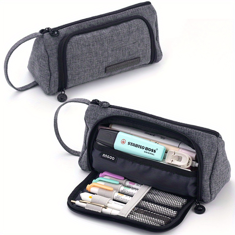 Canvas Pencil Pouch Large Capacity Pen Holder Multifunctional Bag