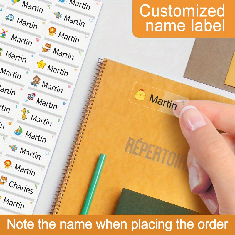 45/90/180pcs Transparent Name Sticker Custom Stickers Waterproof MEDIUM Size 3.4x1.2cm Personalized Label For Schlool Stationery Waterbottle Office Supplies