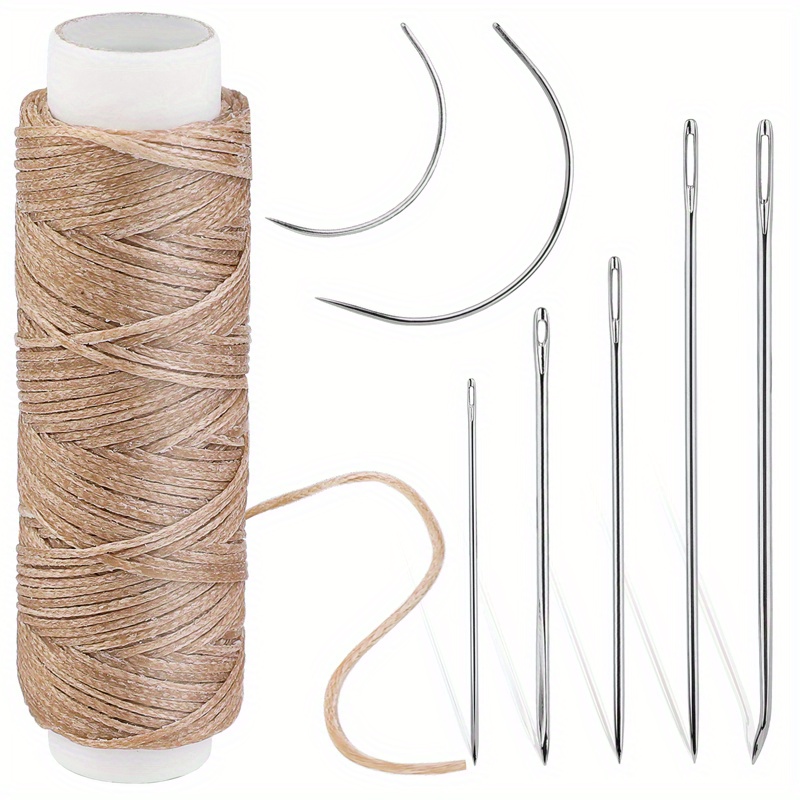 32 Yards Waxed Thread With Leather Hand Sewing Needles 150d - Temu