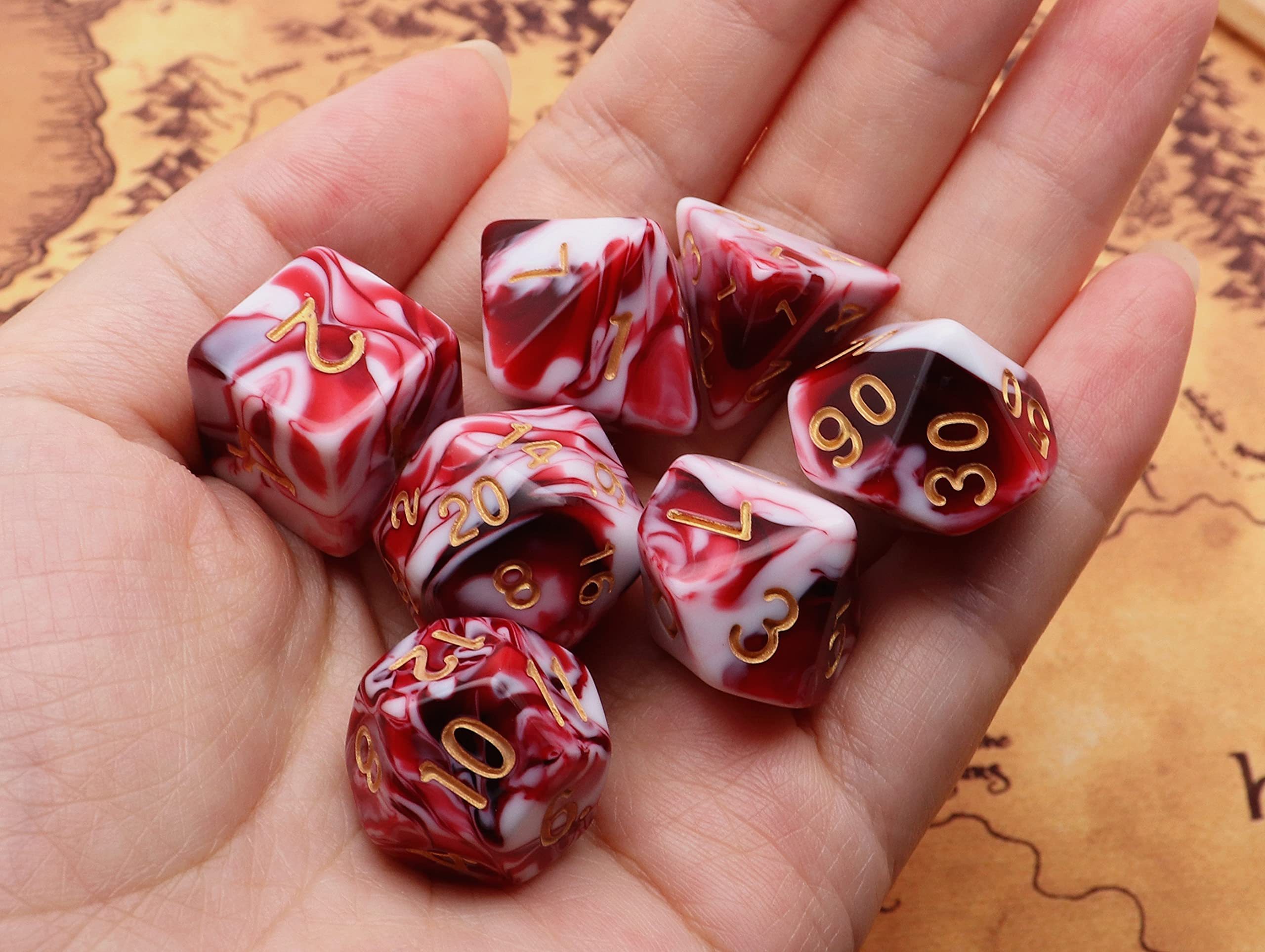 Deolven Set Dadi D&D, 7 Pezzi Dadi da Gioco Poliedrici per DND MTG