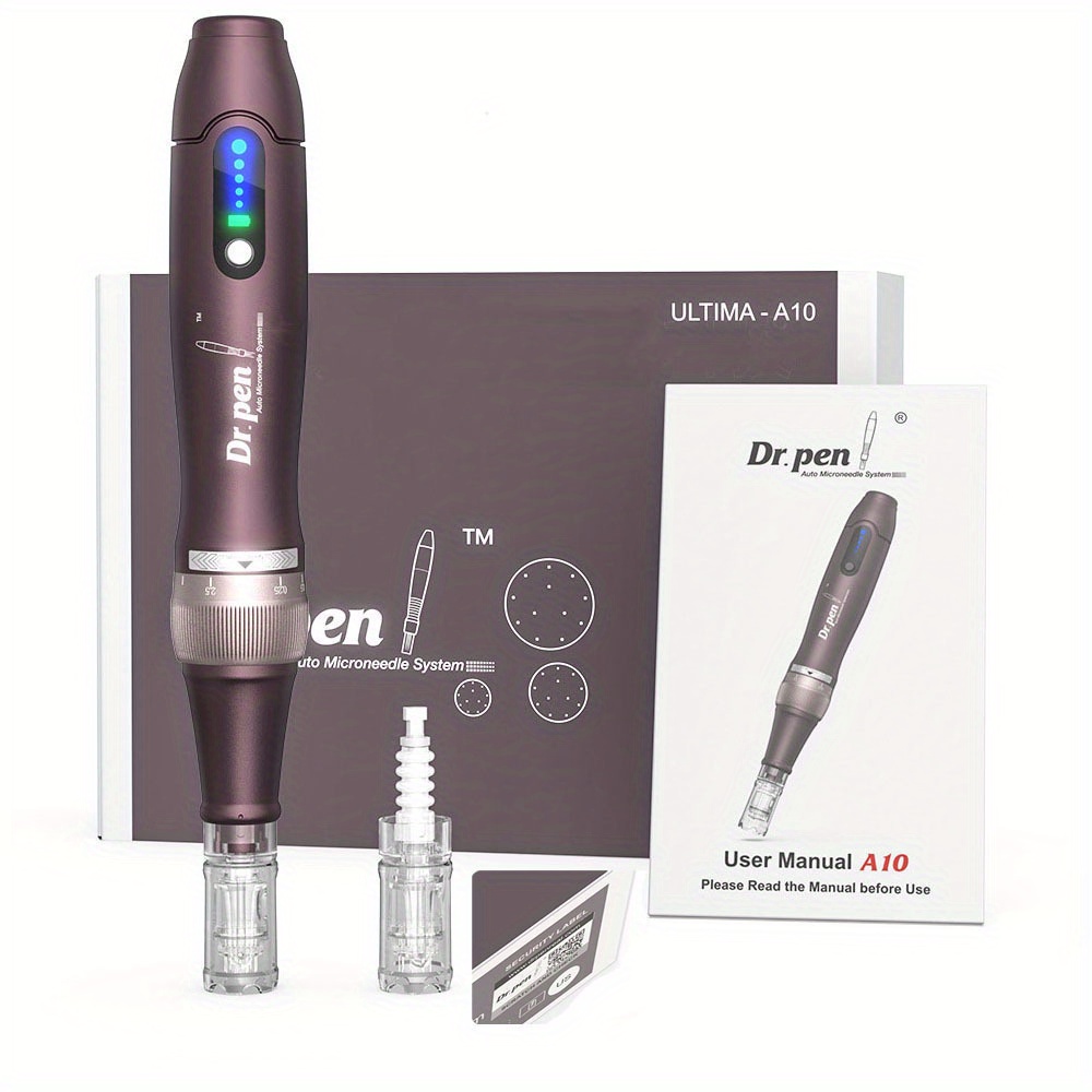 professional microneedling pen with 2pcs needle cartridge wireless derma pen micro needle skin care tools details 0