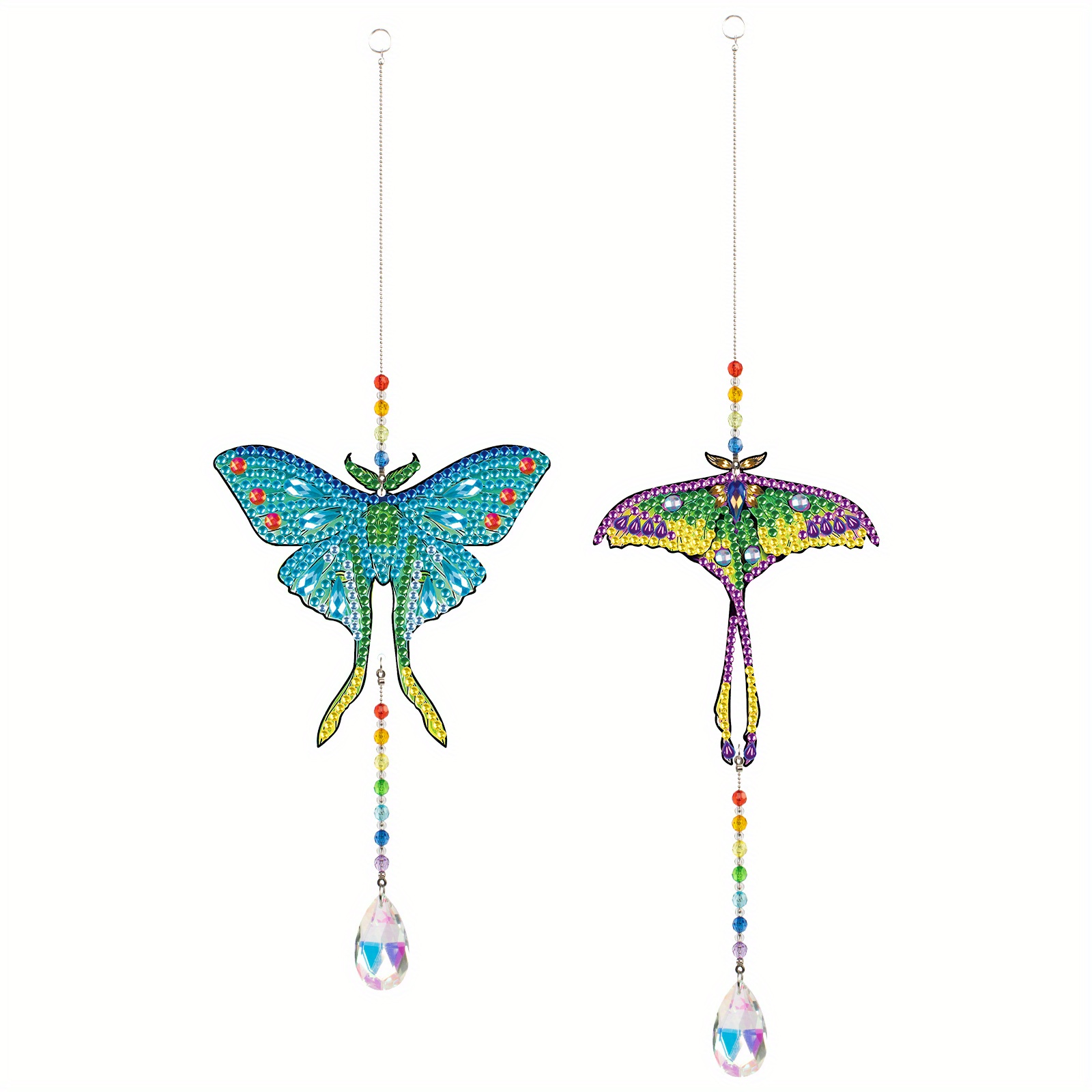 2pcs Diamond Painting Suncatcher, Double Sided 3D Diamond Painting Wind  Chime Paint By Number, Diamond Painting Hanging Ornaments For Adults Garden