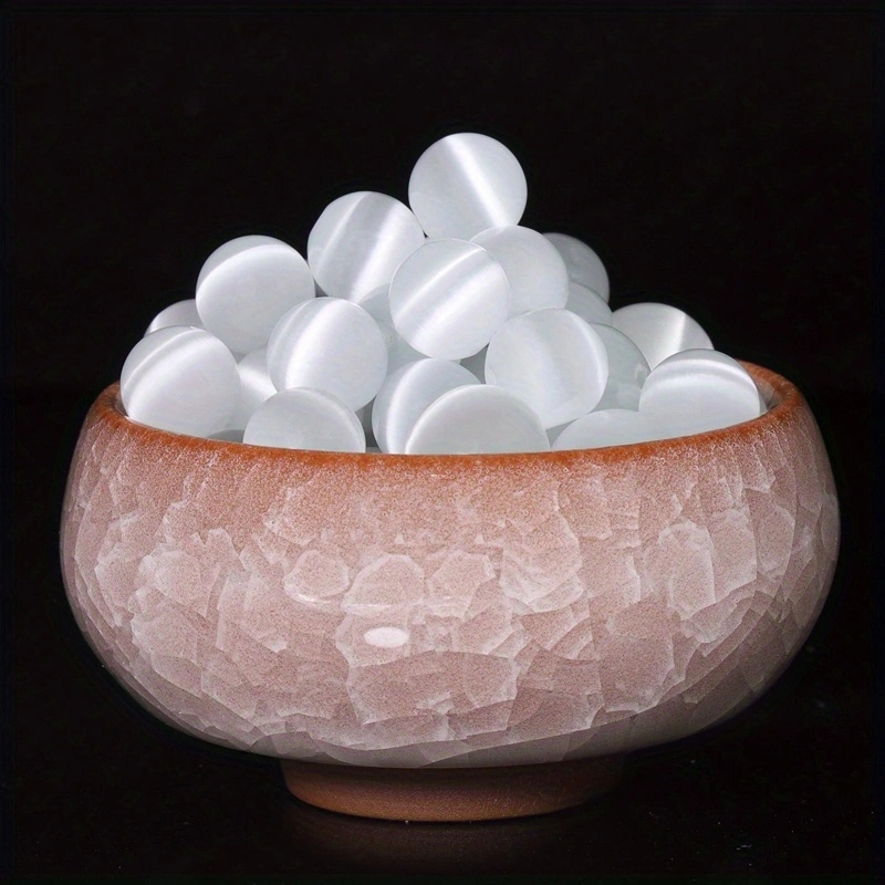 4/6/8/10mm White Stone Powder Loose Beads Round Beads For Making Beads Jewelry Findings
