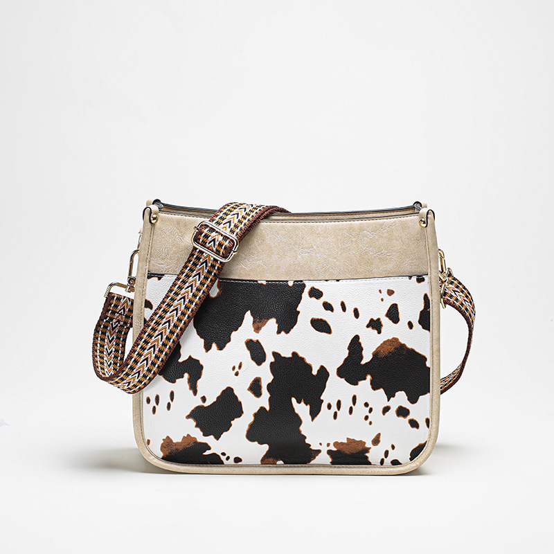 Cow Print Crossbody Bag, Vintage Leopard Print Shoulder Bag, Women's Faux  Leather Purses - Temu