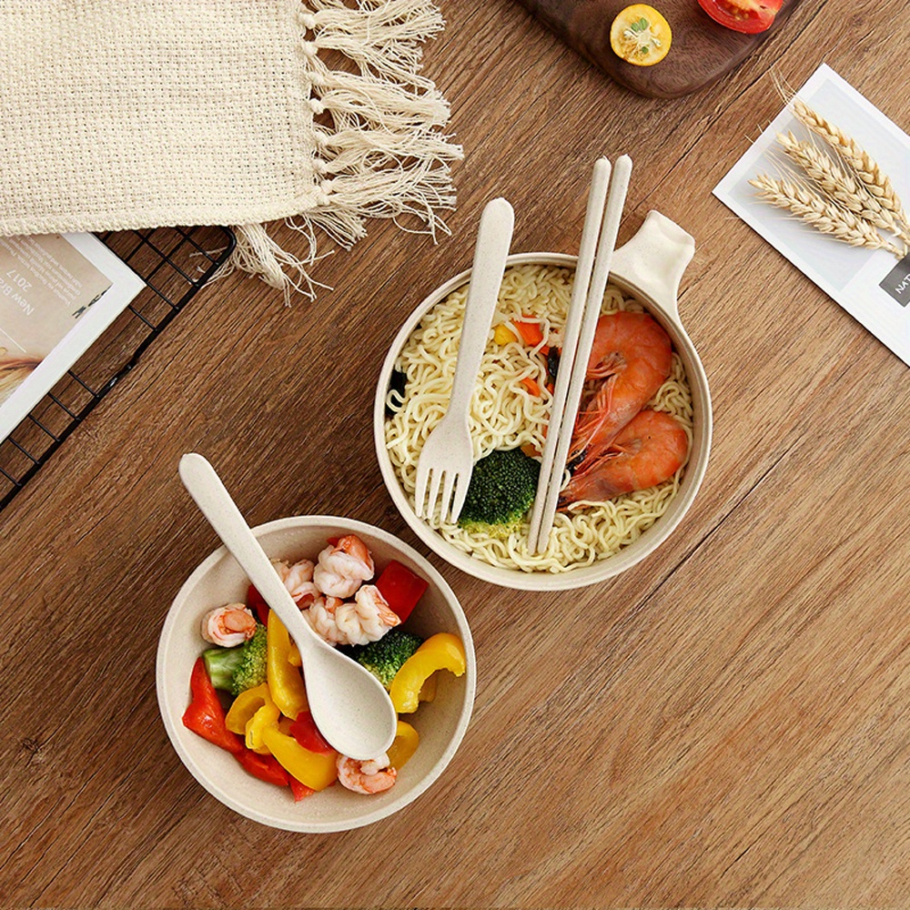 Wheat Straw Ramen Bowl Cutlery Practical Multi functional - Temu