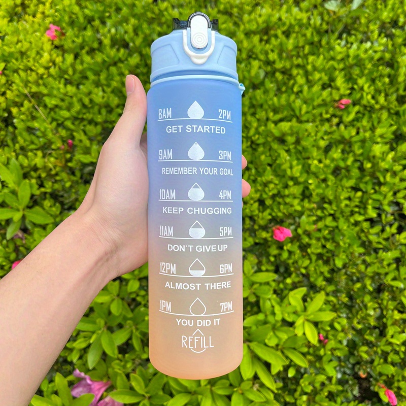 Motivational Water Bottle With Straw Plastic Large Capacity - Temu