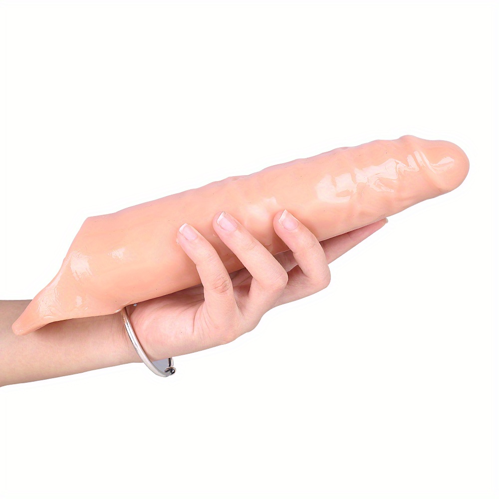 Long Size Penis Enlargement Condom, Sex Delay Ejaculation Penis Sleeve, Extender Dick Ring, Cock Sex Products, Adult Sex Toys For Men Couple pic