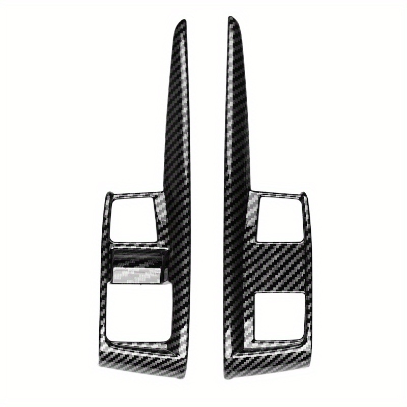 TEMU Shift Knob & Button Covers For 2016-2021 - Black & White Pattern, Pvc Material, Interior Decoration Accessories, Vehicle Gear Control | Carbon Fiber | Premium Look Accessory
