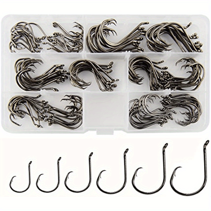180pcs Round Fish Hooks: High Carbon Steel Fish Baits For Octopus Catfish -  Outdoor Fishing Accessories