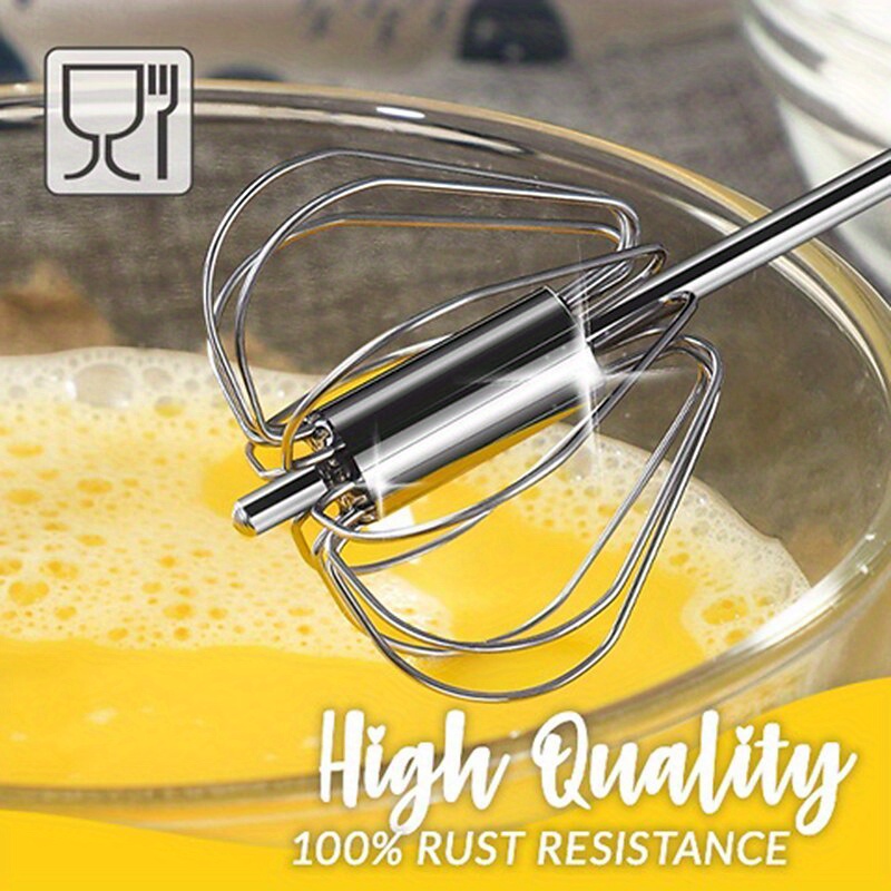 1pc/2pcs Hand Push Whisk, Semi-Automatic Egg Whisk, 33cm/12 Inch Stainless  Steel Egg Whisk For Home Blending, Whisking, Beating, Stirring, Hand Push R