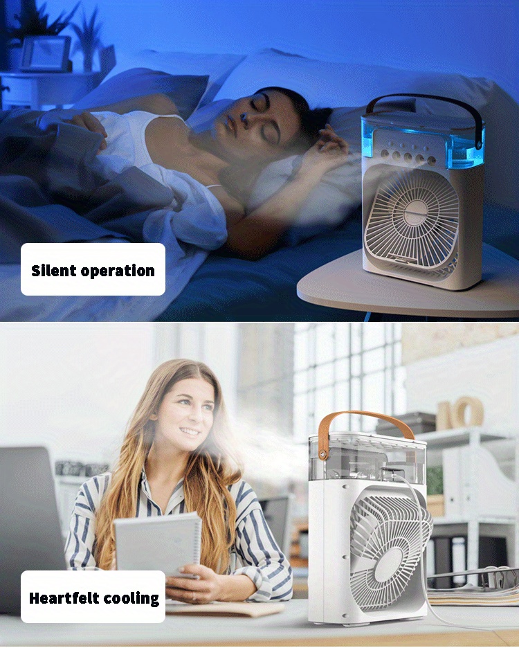 1pc 5pcs hydrocooling portable air conditioner with 3 speeds humidifier and spray heads for home and office details 6