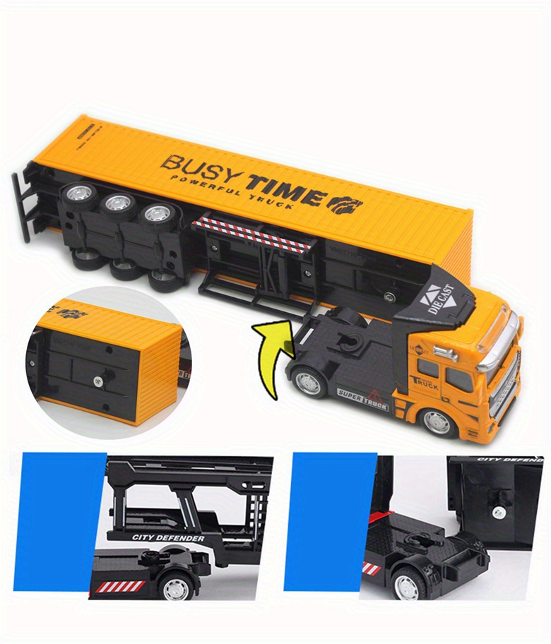 Kids Alloy Container Car Express Rail Carrier Model Toy Fun Temu