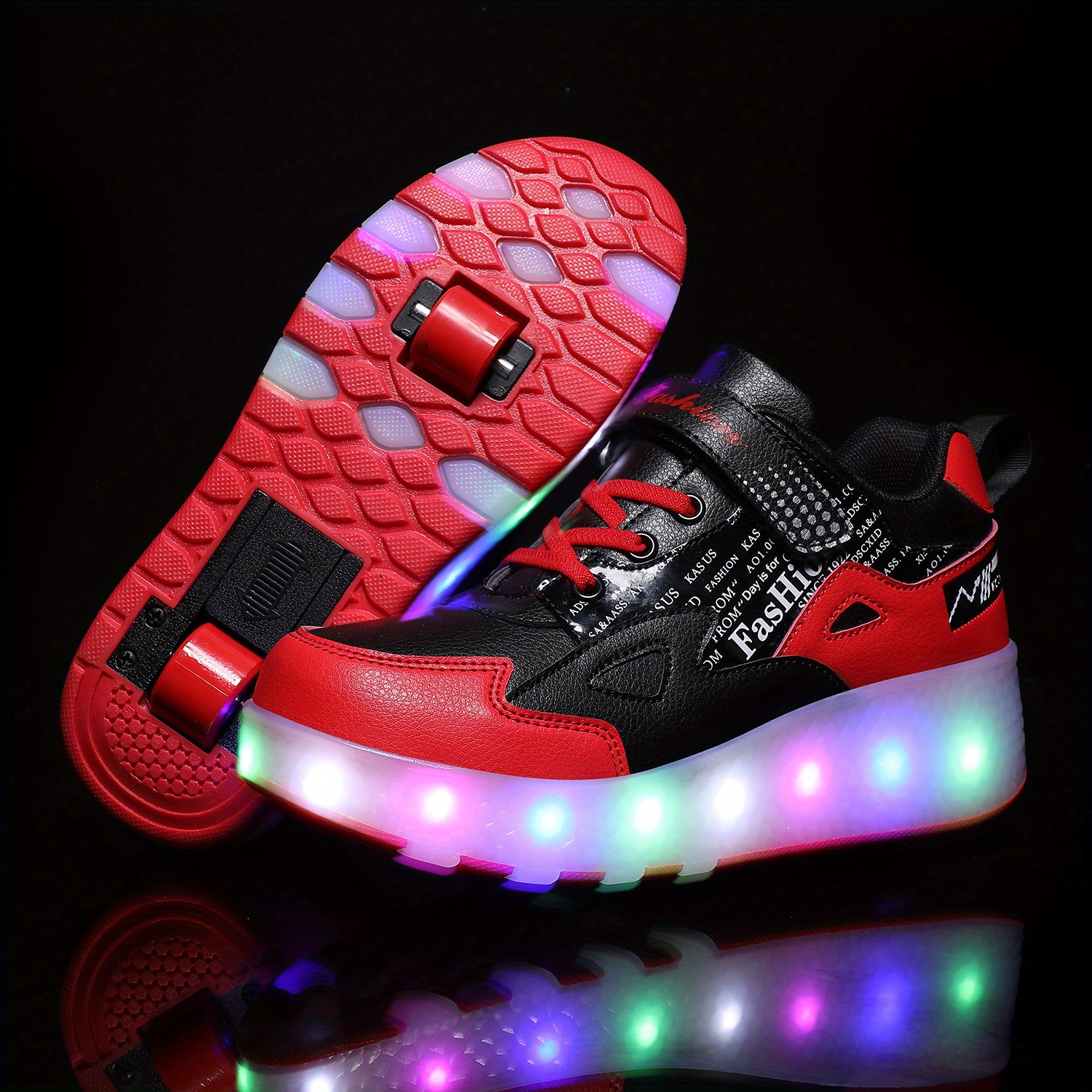 Top White Hight LED (Kid's) Skates Sneakers Roller by KixxSneakers