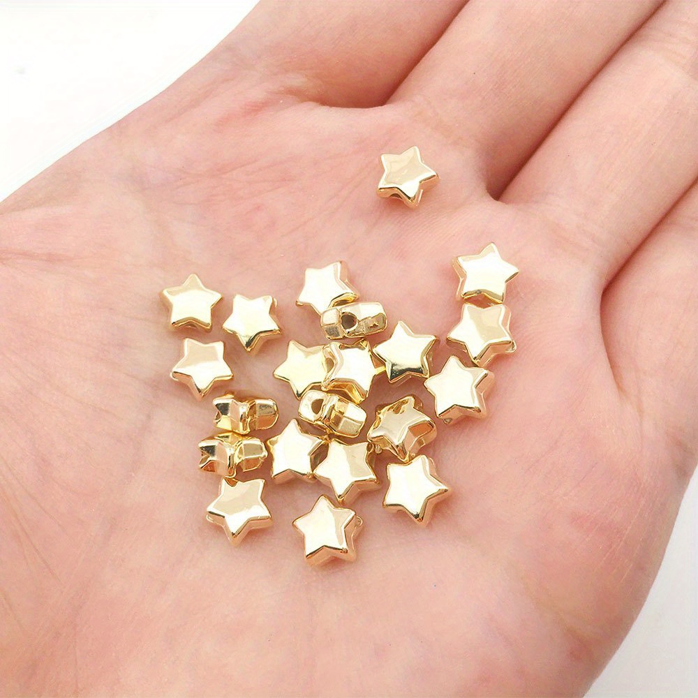 Gold Glitter Star Beads, Gold Star Beads for Jewelry Making, Star Chunky  Beads for Bracelet, Star Spacer Beads, Star Pony Beads for Garland 