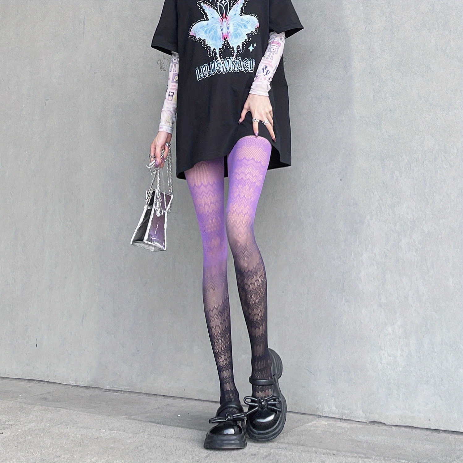 Grid Pattern Tights