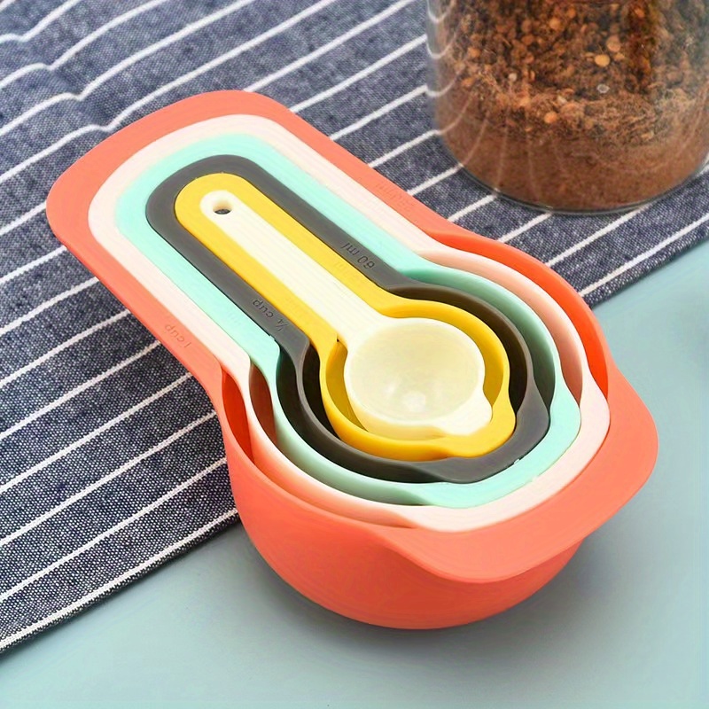 Spoons Rainbow Measuring Spoons And Cups, Made Of Plastic, Suitable For  Baking And Food Measuring Dry And Liquid Ingredients - Temu