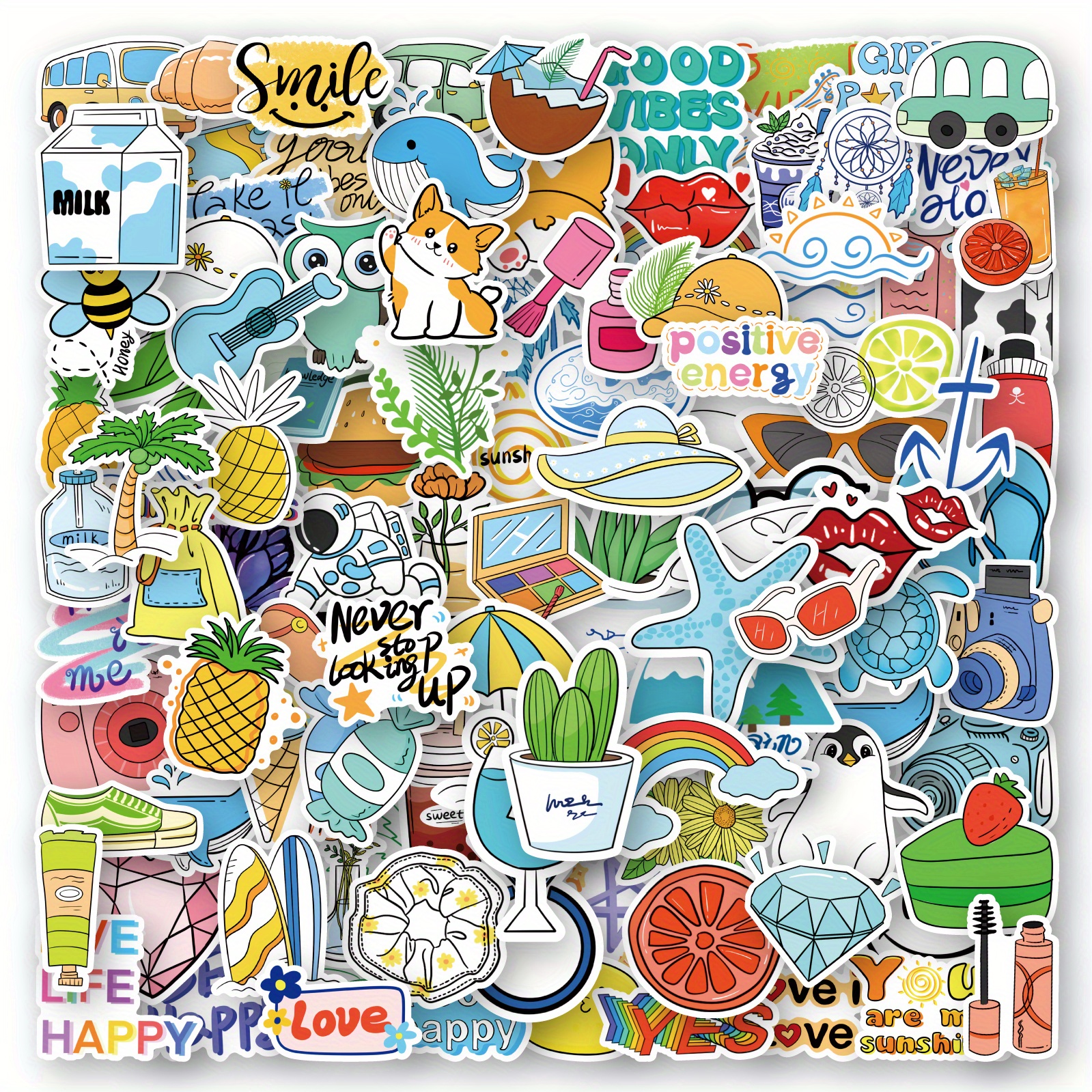 summer cute trendy stickers water bottles waterproof vinyl - {region_name}