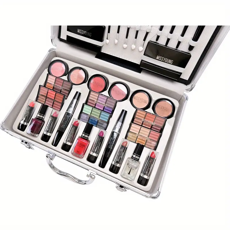 high quality portable makeup kit with all in one eyeshadow blush lipstick highlighter and eyebrow pencil perfect valentines day gift for women details 1