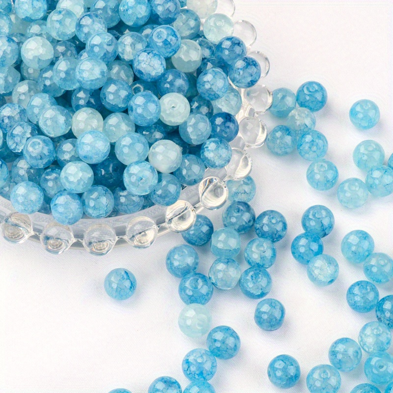 Glass Crackle Beads Handmade Beading Beads Glass Loose Beads - Temu