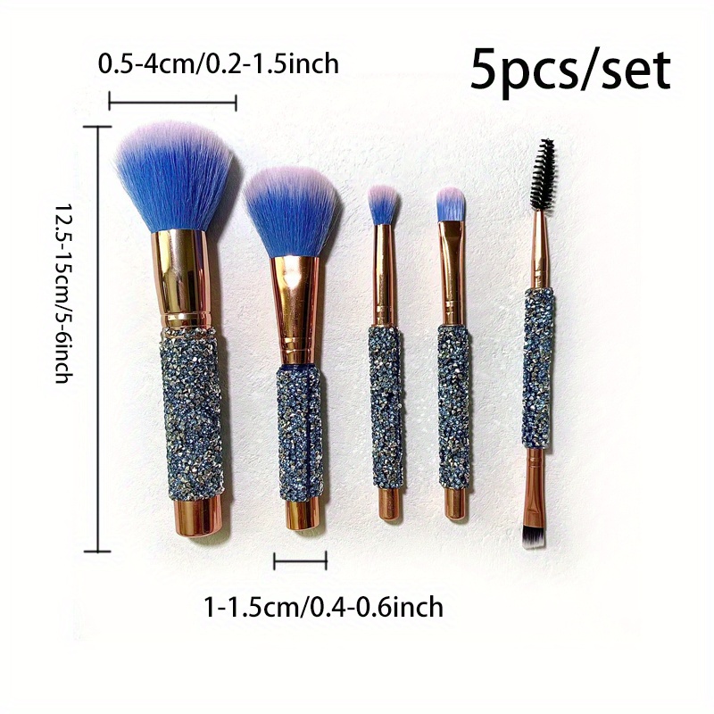 Makeup Brushes Bling Crystal Professional Face Cosmetics Blending Liquid  Foundation Powder Concealer Eye Shadows Make Up Beauty Tool Glitter(12PCS)