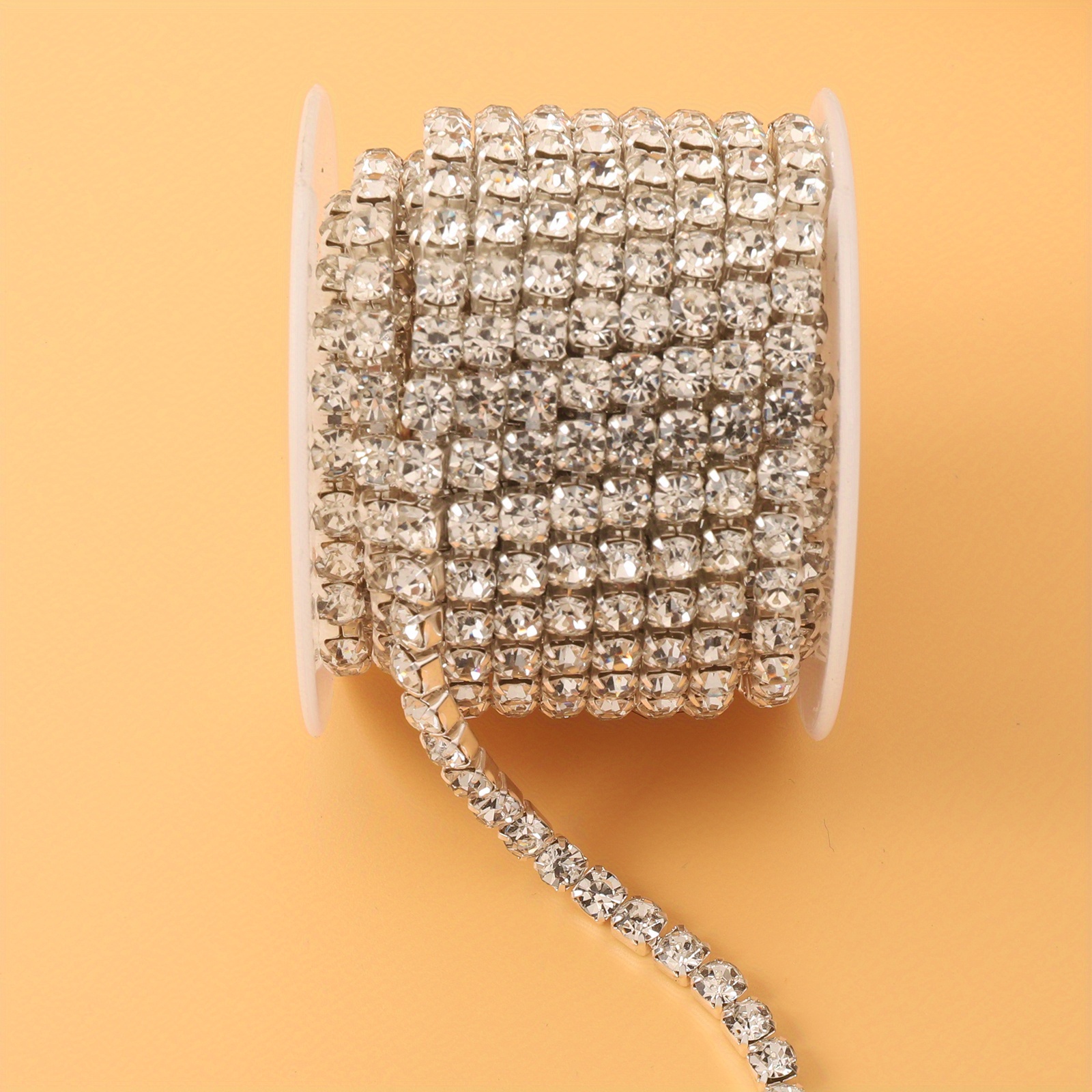 1 Roll 450cm Sparkly Rhinestone Chain For Diy Jewelry Making, Nail Art,  Clothing And Shoe Decoration