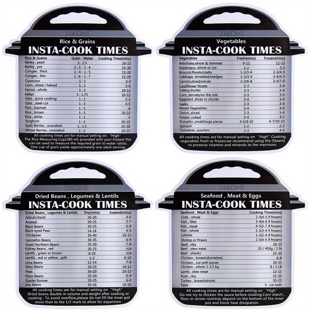 Instant Pot Cheat Sheet Magnet Set,Pressure Cooker Accessories Cook Times  Chart,Instapot Accessories Quick Reference Guide Magnetic (Instapot Cheat