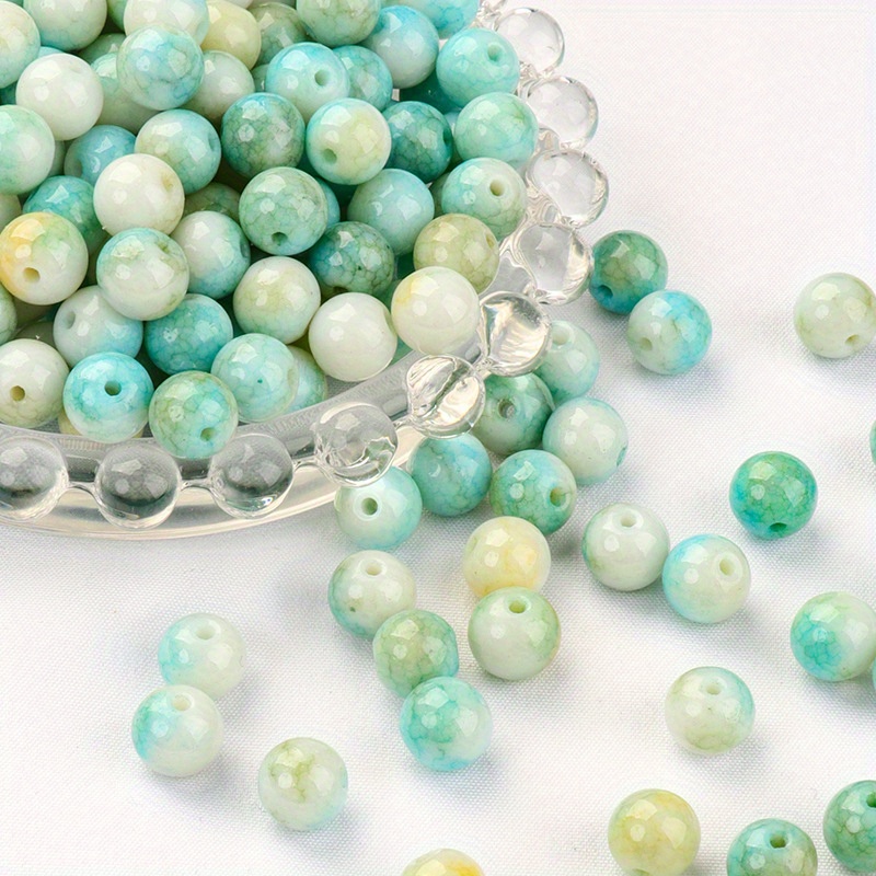 Glass Crackle Beads Handmade Beading Beads Glass Loose Beads - Temu