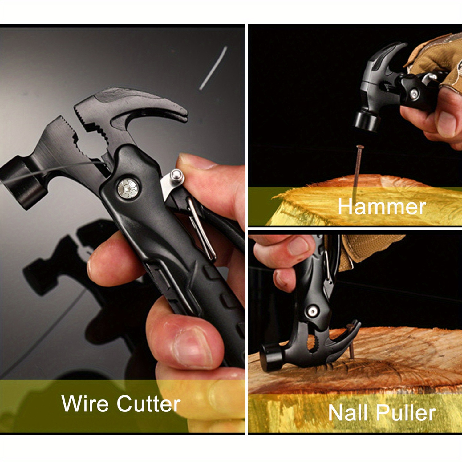 Hammer Multi-tool, Multi-Functional 12 in 1 Mini Hammer Camping