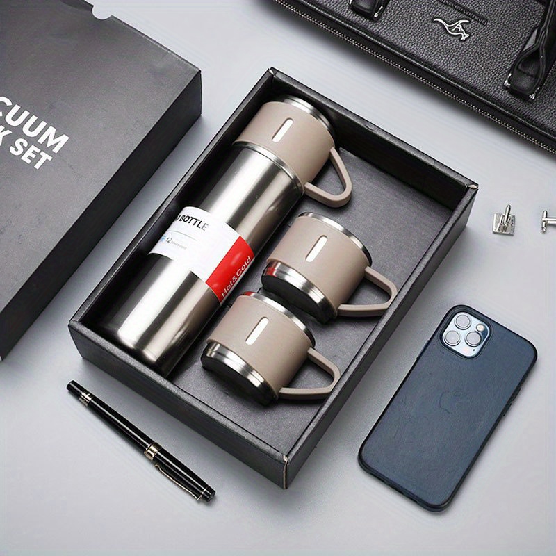 Vacuum Flask Set Stainless Steel Thermal Cup With Gift Box - Temu