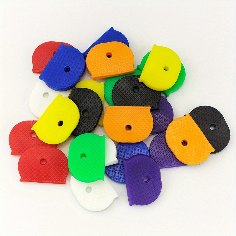 Jinyi Colorati Coprichiavi, Coprichiavi in gomma Silicone Key Identifier  Caps Half Round Key Cover Cap Tag per una facile identificazione delle  chiavi della porta (64pcs, colore casuale