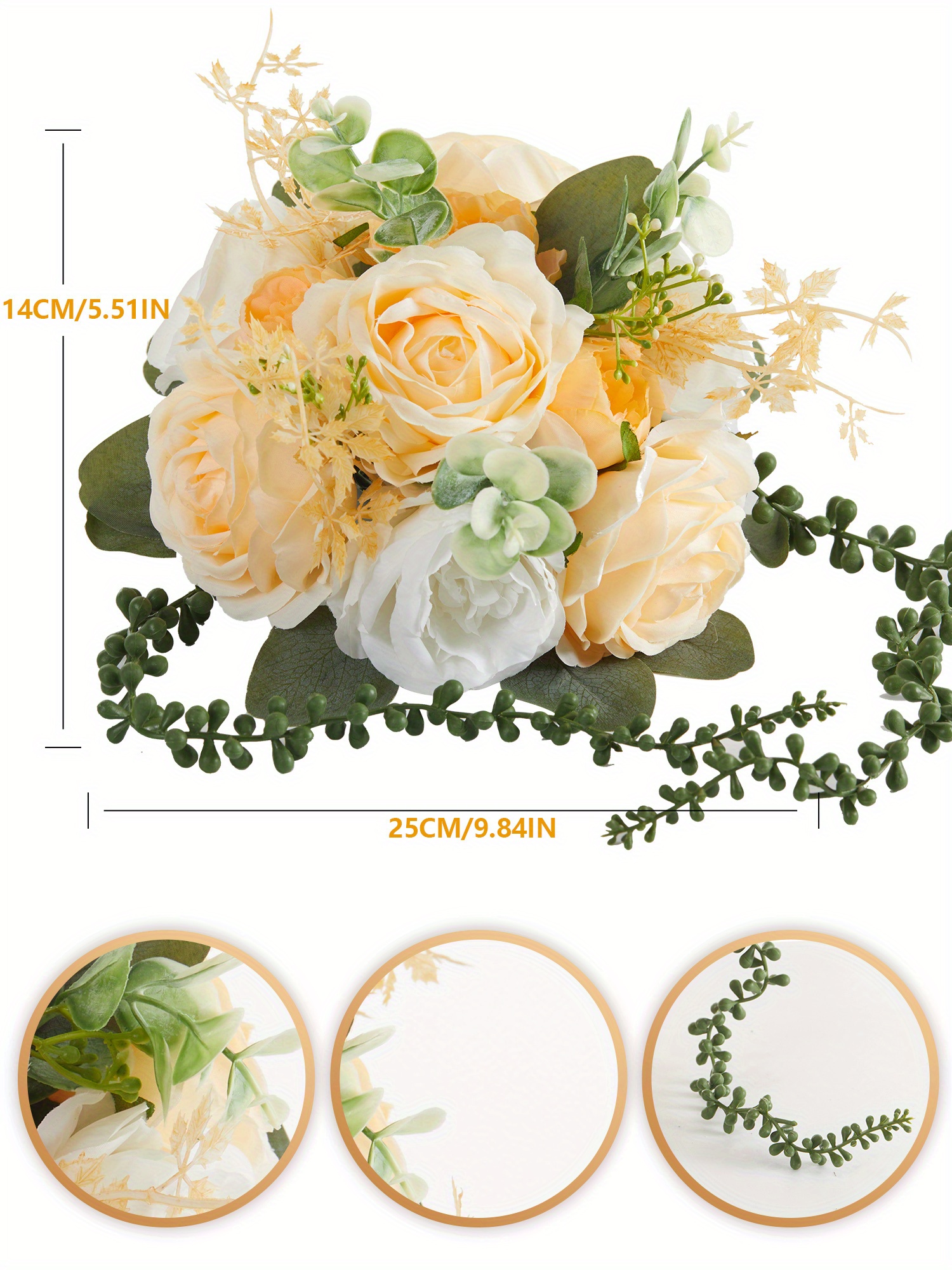 Peonías Flores Artificiales Decorativas Realistas Arreglos Boda JBHH01 –  Cómpralo en casa