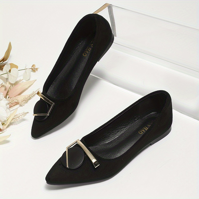 TEMU 's Pointed Toe , Decor On Shoes,