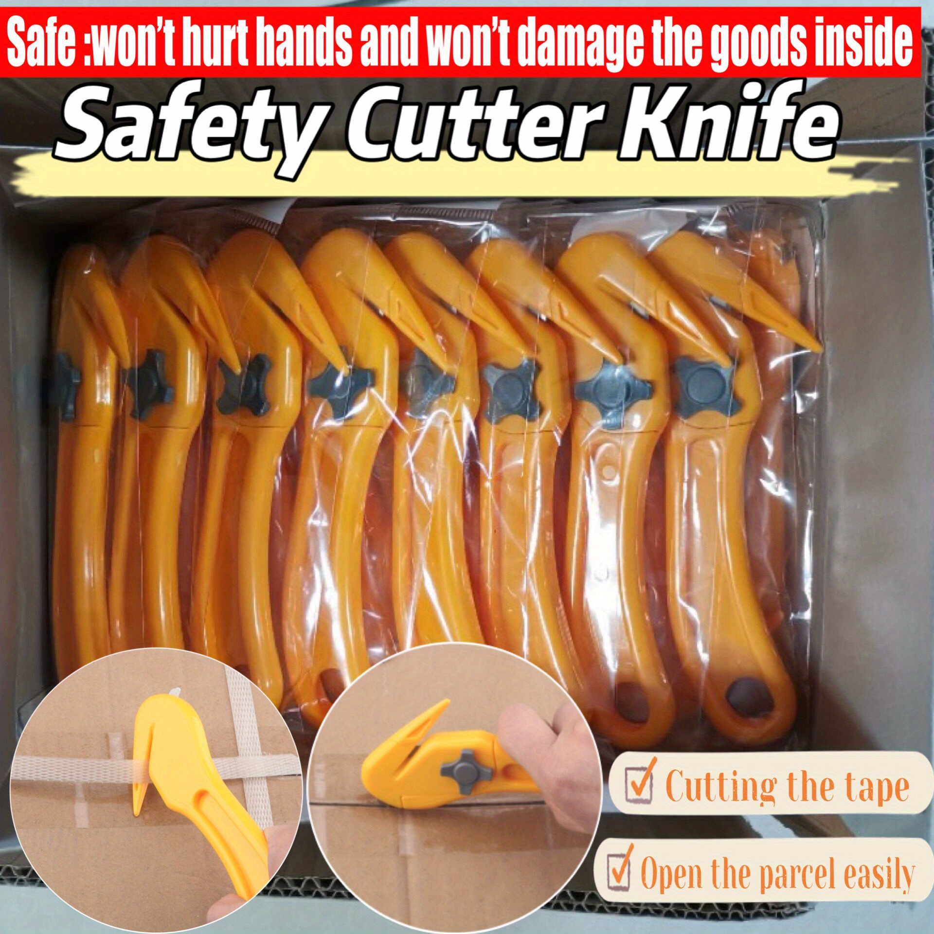 A Set Safety High Carbon Steel Unpacking Knife, Express Knife, Safety