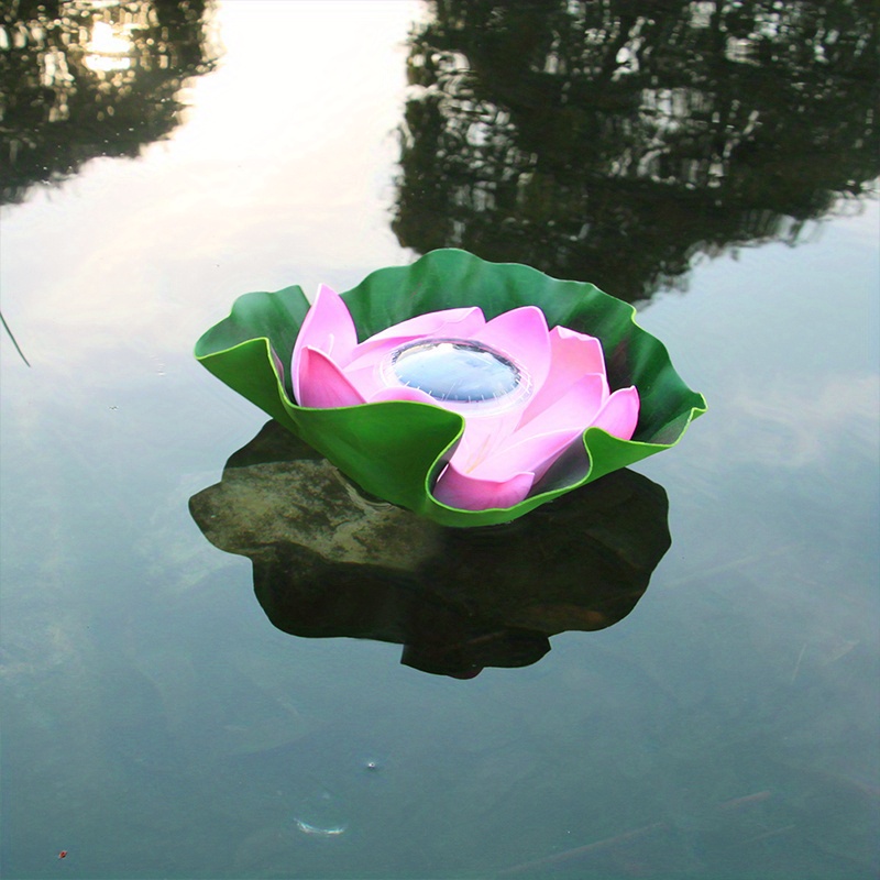 TD® Lumière de flotteur d'étang extérieur lumière de lotus solaire cou –