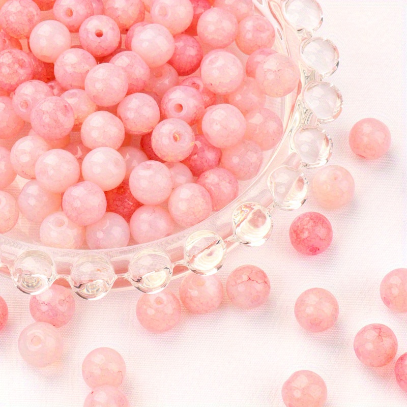 Glass Crackle Beads Handmade Beading Beads Glass Loose Beads - Temu