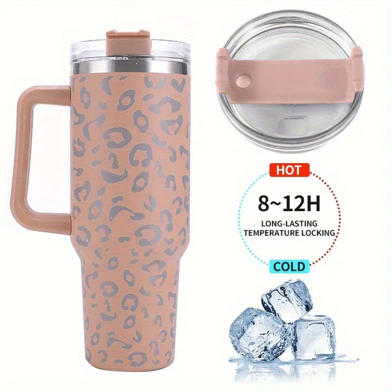 40oz Tumbler with Handle, Straw, Lid, Stainless Steel Vacuum  Insulated Water Bottle Adventure Travel Mug Quencher for Iced Coffee, Hot  and Cold Tea, Beverage (40oz Bay Leaf: Tumblers & Water