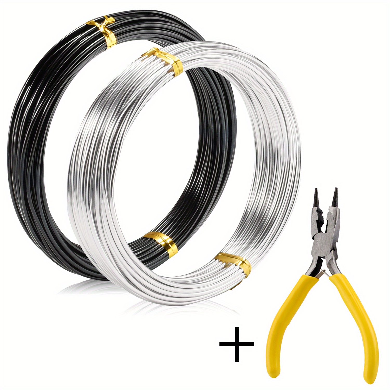 16 Gauge Silver + Black + Pliers Craft Aluminum Wire Easy - Temu