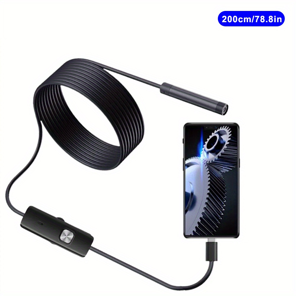 39.37inch/78.74inch Endoscope Camera Waterproof Endoscope Borescope  Adjustable Soft Wire 7mm Android Type-C USB Inspection Camea For  Car(640*480P Reso