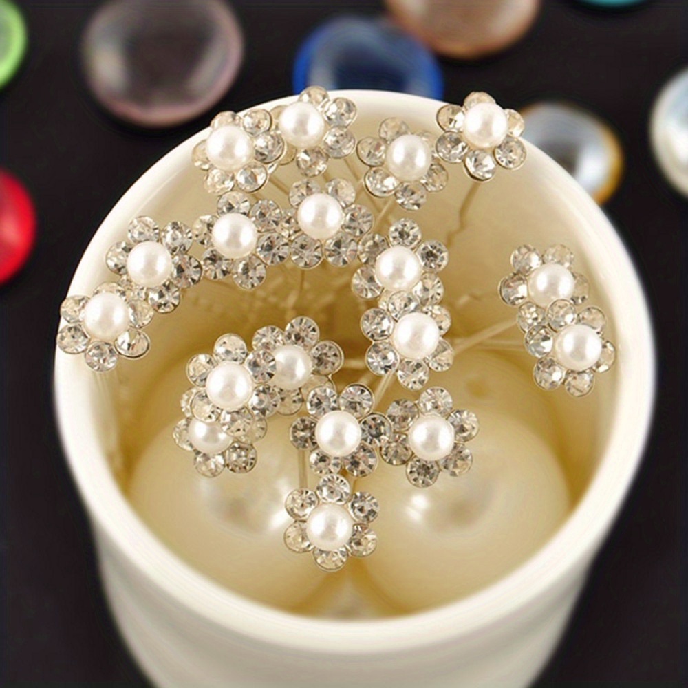 

20pcs/set Sparkling Flower And Crystal Hair Pins For Weddings And Bridal Hair Accessories