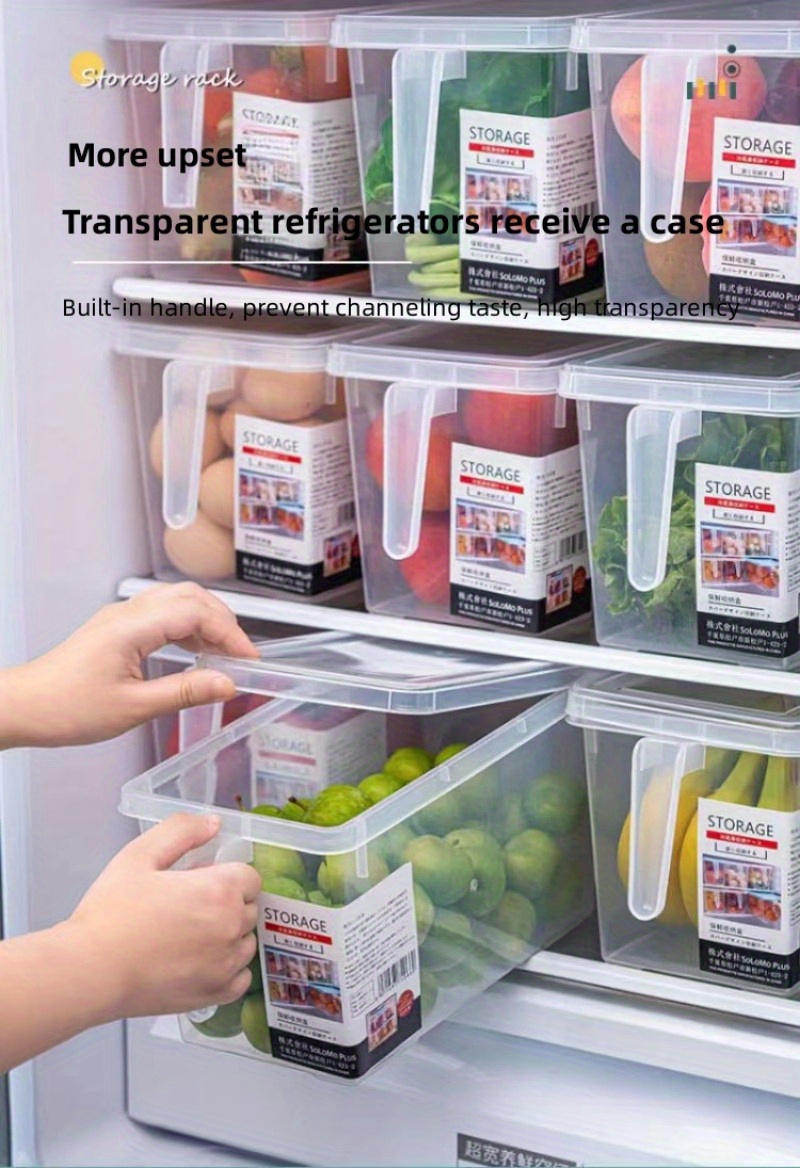 elabo Contenedores de almacenamiento de alimentos para refrigerador, 3  piezas, apilables, organizador de refrigerador, cajones con tapas y bandeja  de