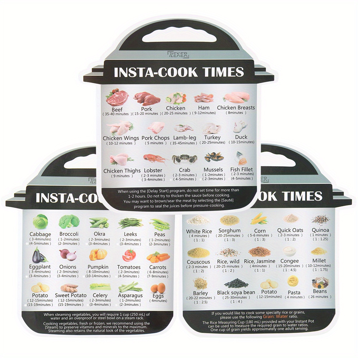 Instant Pot Cook Times Cheat-Sheet - Refrigerator Magnet Quick Reference  Stickers Magnetic Cheat Sheet (Instant Pot Decals)