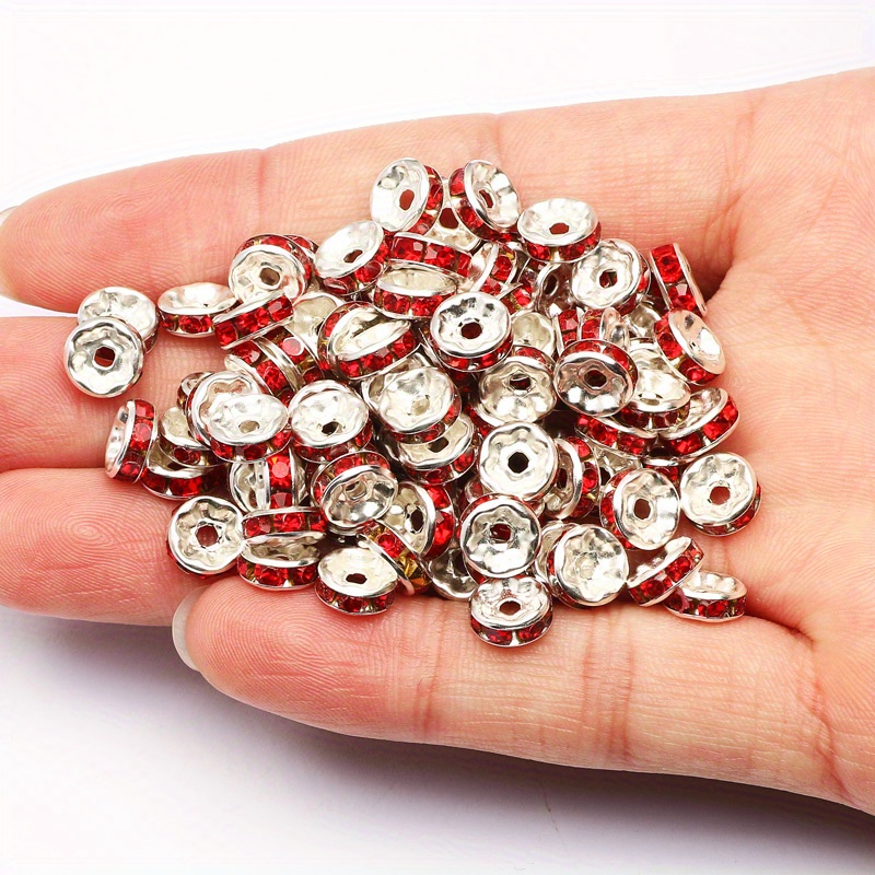 1080Pcs 8mm Rhinestone Spacer Beads, Crystal Glass Beads, Spacer