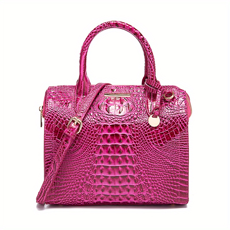 Crocodile Embossed Tote Bag, Ombre Color Handbag, Women's Leather Satchel  Purse - Temu Philippines