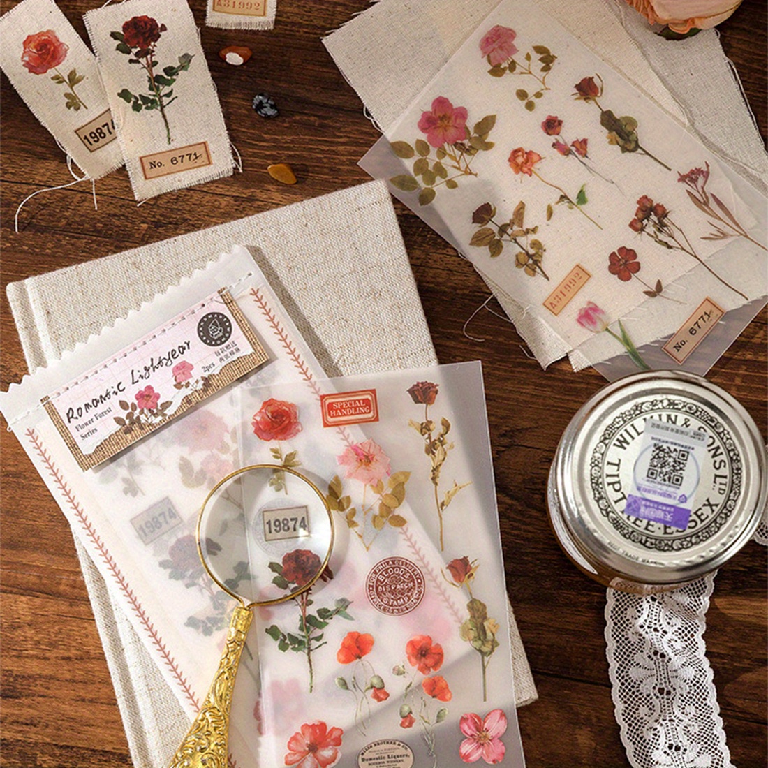 Adesivi Trasferibili a Secco per Mobili Trasferelli con Motivo di Fiore e  Pianta Decalcomanie Fai da Te per Tessuto Scrapbooking Journaling Casa e  Ufficio, 31,5 x 22 Pollici (Stile Vintage) : 